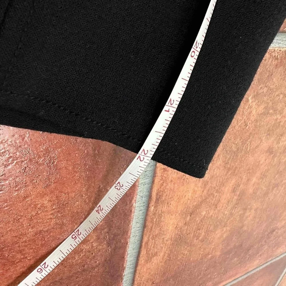 Tory Burch Black Wool Mid Thigh Pencil Skirt Stretchy Waist Size 14